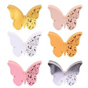 20pcs/10pcs 반짝 이는 샴페인 골드 실버 핑크 나비 이름 카드 좌석 장소 와인 유리 컵 종이 웨딩 파티 장