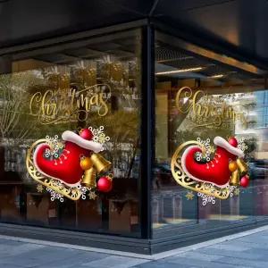크리스마스 유리스티커 정전식 세트 문 스티커 장식 31 작은 창문