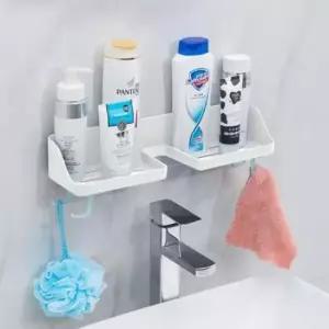 [SBD] 선반 활용 공간 화장실 수납걸이 정리 접착 행거 선반 무타공 욕실 세면대