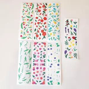 (튼튼)달페이퍼 플라워 스티커팩스 꽃스 디자인 팬시 소품꾸미기 데코 꾸미기