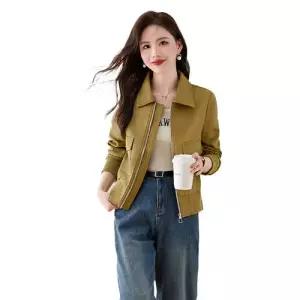 무천도사 여사친 여친 레더 코트 쇼트 여초봄 가죽무스탕 핫키 퓨전 하이엔드 자켓 KKE1