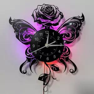 DDZIO 비닐 레코드 시계 - 발렌타인데이 크리스마스 할로윈을 위한 주방 코시나 또는 집을 독특한 장미