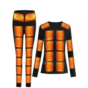 발열 기모 남성 전신 바지 충전 난방 남녀 내복 속옷 방한 세트 충전식 겨울 난방복 상하의