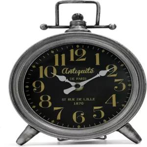 빈티지 메탈 맨텔 시계 거실 침실 또는 선반 장식용 모던 농가 테이블 프렌치 데스크 사일런트 쿼츠
