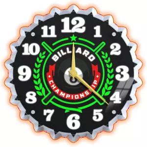 네오플라리어 네온 월 시계 당구 8 풀볼 그래픽이 장착된 12인치 놀라운 3D 광채 효과 조용한 논티킹