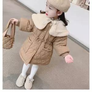 모피 자켓 캐시미어 밍크 트렌치 코트 Baby Girls 겨울 + 가방 벨벳 따뜻한 큰 칼라 롱 코튼 패딩 두꺼운