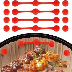 양피지용 에어프라이어 자석 라이너를 고정하는 실리콘 버클 일회용 종이 타는 것을 방지하고 음식을