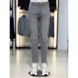 [바쏘옴므]라이트그레이 슬림핏 스트레치 워싱 면스판 데님 팬츠_SC
