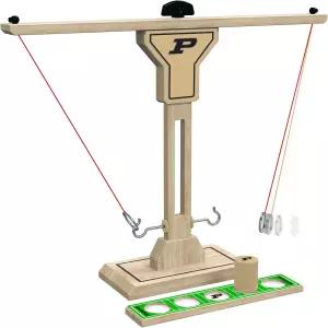 와일드 스포츠 NCAA 퍼듀 보일러 메이커 나무 링 스윙 배틀 - 대학 미식축구 팬들을 위한 일대일 토스 훅