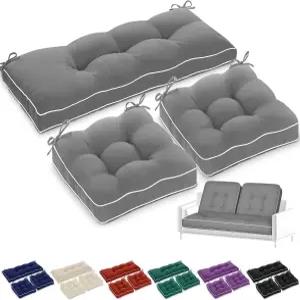 Wenqik 42 x 17 3.7 인치 야외 벤치 쿠션 세트 3 개의 방수 터프트드 파티오 러브시트 1 개와 가구 소파