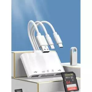 CF카드리더기 3선 5-in-1 카드 리더기 OTG 변환기 고속 전송 Iphone안드로이드ipad 호환