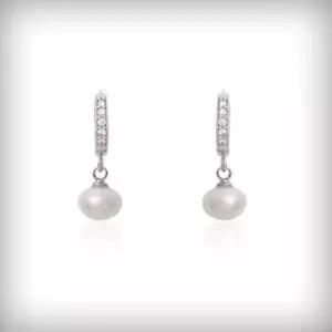 베이직귀걸이 골드핀 담수 진주 드롭 실버 귀걸이 14K