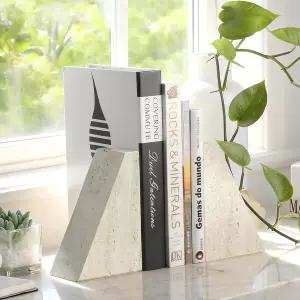 4 x6 내추럴 마블 책장 베이지 트래버틴 7LBS 헤비 듀티 가정용 거실 장식품 영화/CD/비디오 게임용 아파트