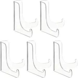 파티킬 3인치 아크릴 플레이트 디스플레이 스탠드 5팩 소형 투명 이젤 홀더 그림 프레임 카드 CD 책 챌린지