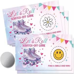 게임 카드에서 테마 스크래치를 50개 굴리자 야외 재미를 위한 롤러 스케이트 파티 복권 그룹 활동을