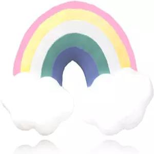 여자 들을 위한 베네키 무지개 베개 21인치 구름 푹신 모양 던지기 자동차 여행용 플러시 장식 홈