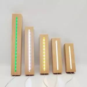 전등소켓 USB Led 나무 긴 디스플레이 스탠드 홀더 3D 아크릴 플렉시 유리 에폭시 수지 편지 램프 야간 조