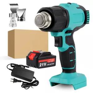 무선히팅건 열풍기 충전식 무선 전기 히트 건 300-550 ℃ 온도 핸드 핫 에어 마키타 18V 배터리용 노즐