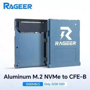 CF카드리더기 RAGEER 알루미늄 M2 2230 NVMe SSD - CFExpress Type-B 어댑터 카드Canon R3R5C vs Nikon Z6Z