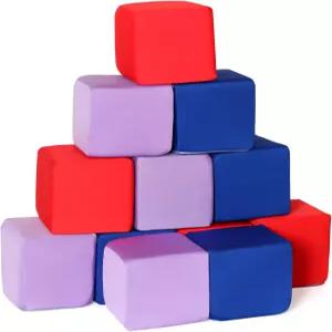 12팩 5인치 폼 큐브 실내 게임용 소프트 플레이 피트 필러 트램펄린 암벽 등반 매트 - 3가지