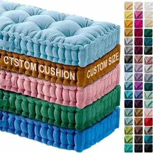 맞춤형 터프트 벤치 쿠션 시트 미끄럼 방지 매트 및 손잡이가 있는 벨벳 윈도우