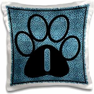 3dRose pc_25916_1 레터 I 블루 치타 프린트 고양이 발톱 베개 케이스 16 x