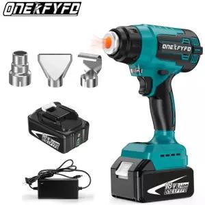 무선히팅건 열풍기 ONEKFYFD 무선 열 총 3개 노즐 충전식 히트 건 Makita 18v 배터리 전기 공기 수축 포장