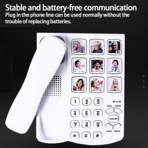 기억 상실이 포함 노인에게 콤팩트 그림 단축 전화기 큰 버튼과 유선