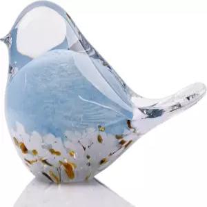 WUBIANJIE 핸드 블로우 유리 새 조각상 수집 가능한 동물 예술 종이 무게 거실 침실 책장 커피 테이블 작은