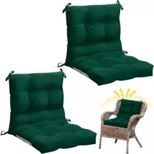 Marsui 2pcs 실외 실내 하이백 의자 쿠션 파티오 가구 터프티드 베개 타이 방수 교체형 흔들의자 42 x 21