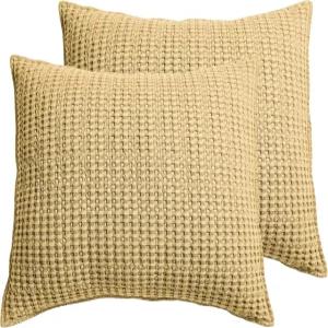 레브텍스 홈 - 밀스 와플 유로 샴 2개 세트 오크레 사이즈 26x26인치 삽입 없음