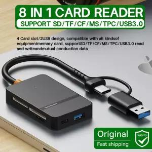 CF카드리더기 8-in-1 카드 리더 USB30 허브 CFSDMSTF 메모리 PC iPhone15 16 트레일 카메라 컨버터 외부 US