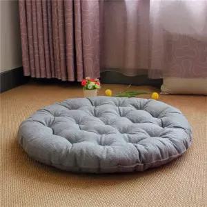 일본 린넨 바닥 베개 둥근 이불 두꺼운 터프트 코튼 시트 쿠션 솔리드 컬러 요가 명상 발코니 야외용