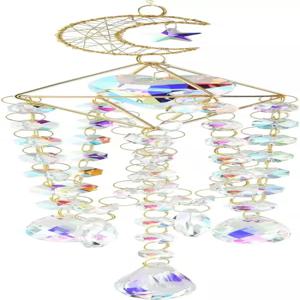 달별 크리스탈 선캐처 걸이 장식품 - 창문 집 정원 웨딩 장식용 무지개 메이커 프리즘 펜던트 엄마 여자