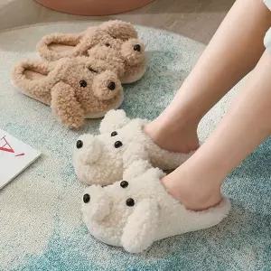 [에이치플러스몰]WL 거실층간소음 강아지 조리원 털신 슬리퍼 실내화