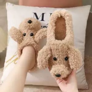 [에이치플러스몰]WL 귀여운 강아지 겨울 방한 층간소음 털실내화 슬리퍼