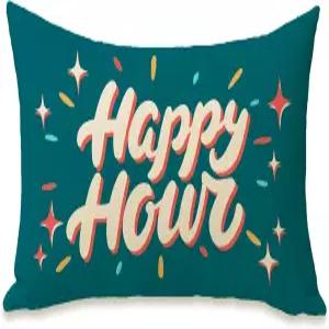 파렌덤 해피 아워 블루 요추 장식 직사각형 베개 커버 12 x 20 재미있는 컬러풀 스타버스트 현관 파티오
