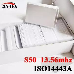 RF카드 5YOA 200 개 IC 카드 1356MHz S50 액세스 제어 ISO14443A 라벨 RFID