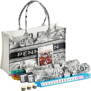 프리미엄 아메리칸 마작 세트 166개의 스크래치 방지 멜라민 타일 4개의 올인원 랙 및 푸셔 두꺼운 번호의