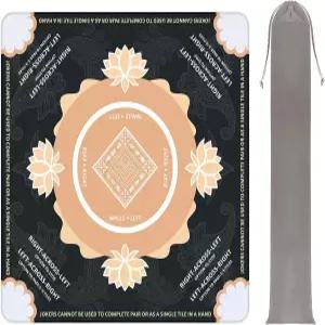 마작 포커 보드 게임 도미노(블랙)용 논슬립 소음 감소 게이밍 매트 휴대용 가방 31.5 31.5인치 테이블용