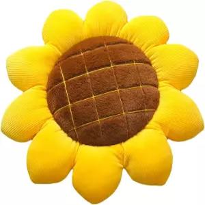 Sizikato 슈퍼 소프트 플러시 쿠션 귀여운 해바라기 등받이 릴랙스 베개 독서나 게임을 위한