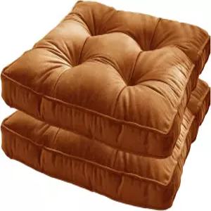 식탁 의자용 Wadser 2개 벨벳 시트 쿠션 스퀘어 홈 오피스 패드 소프트 플로어 베개 다다미 요가 명상