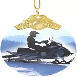 크리스마스 트리 장식용 스노우모바일 유리 장식품 2025 둥근 펜던트 선캐처 창문 걸이 선물용