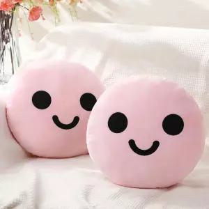 비버 2개 스마일 귀여운 얼굴 베개 원형 장식 부드러운 쿠션 홈 데코 바닥 시트 여성 데이 침실 거실용