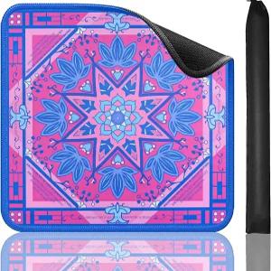 인쇄 학습용 마작 매트 33 x33 검은색 휴대용 가방 미끄럼 방지 소음 감소 테이블 포커 보드 게임 도미노