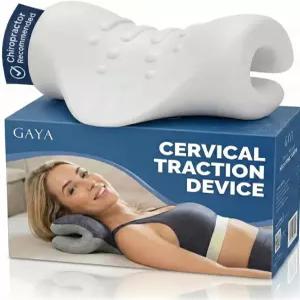 목 스트레칭기 탈부착 가능한 세척 슬리브가 있는 오리지널 경추 견인 장치 긴장성 두통 경직 TMJ 어깨
