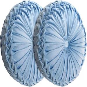 JMG버드 호박 모양 던지기 베개 14.5인치 - 홈 데코용 장식 스프링 쿠션 계절별 액센트 2개 세트 다크 그린