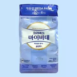 마이비데 캡형 60매 x 6팩 대용량 메가팩 휴대용 캡 티슈 화장지