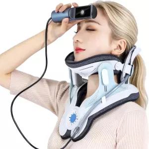 를 위한 목 견인 장치 전기 에어 펌프가 장착된 경추 가정용 조절 가능한 스트레칭기 가볍고 휴대 남녀용