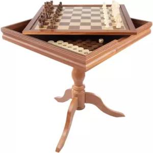 게임 테이블 - 체스 및 백가몬 게임보드가 있는 리버서블 테이블탑 상표 룸 가구